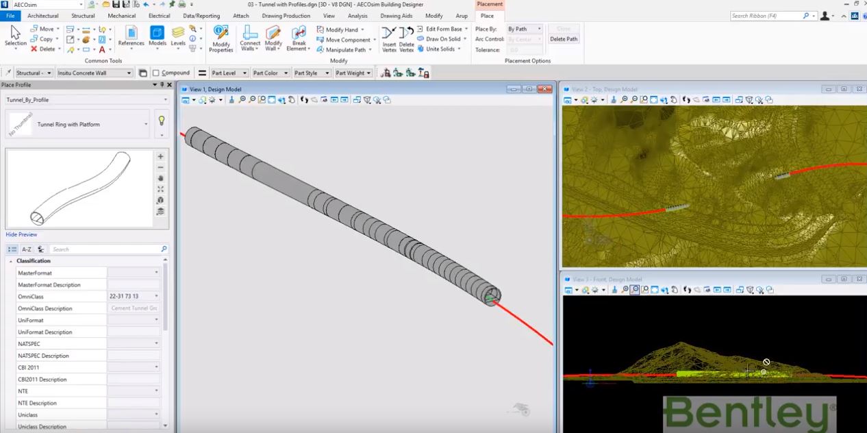 AECOsim CONNECT Edition Tunnel Modelling